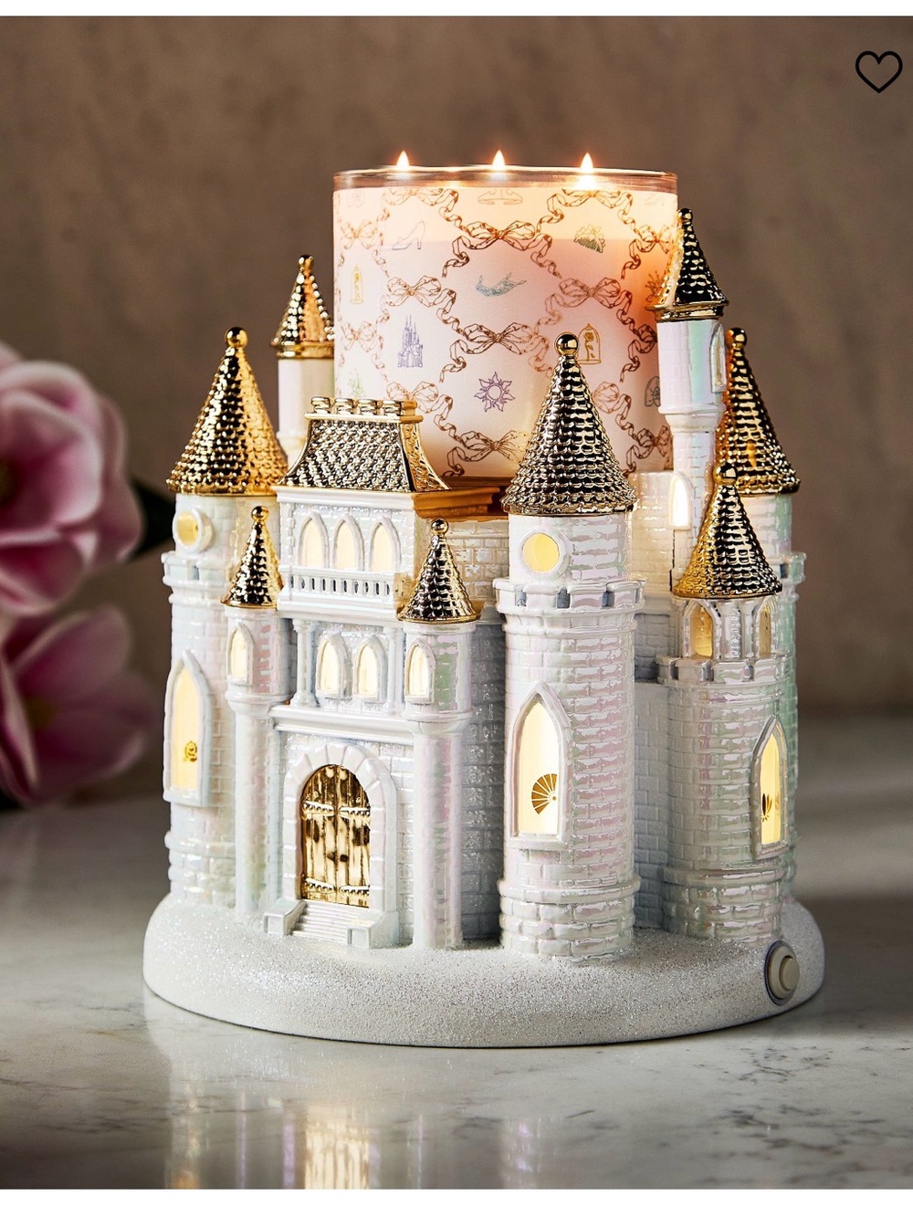 Bath & Body Works Disney Princess Castle Candle Holder with Gold Accents